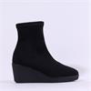Miss Elastic Wedge Sock Boot - Black